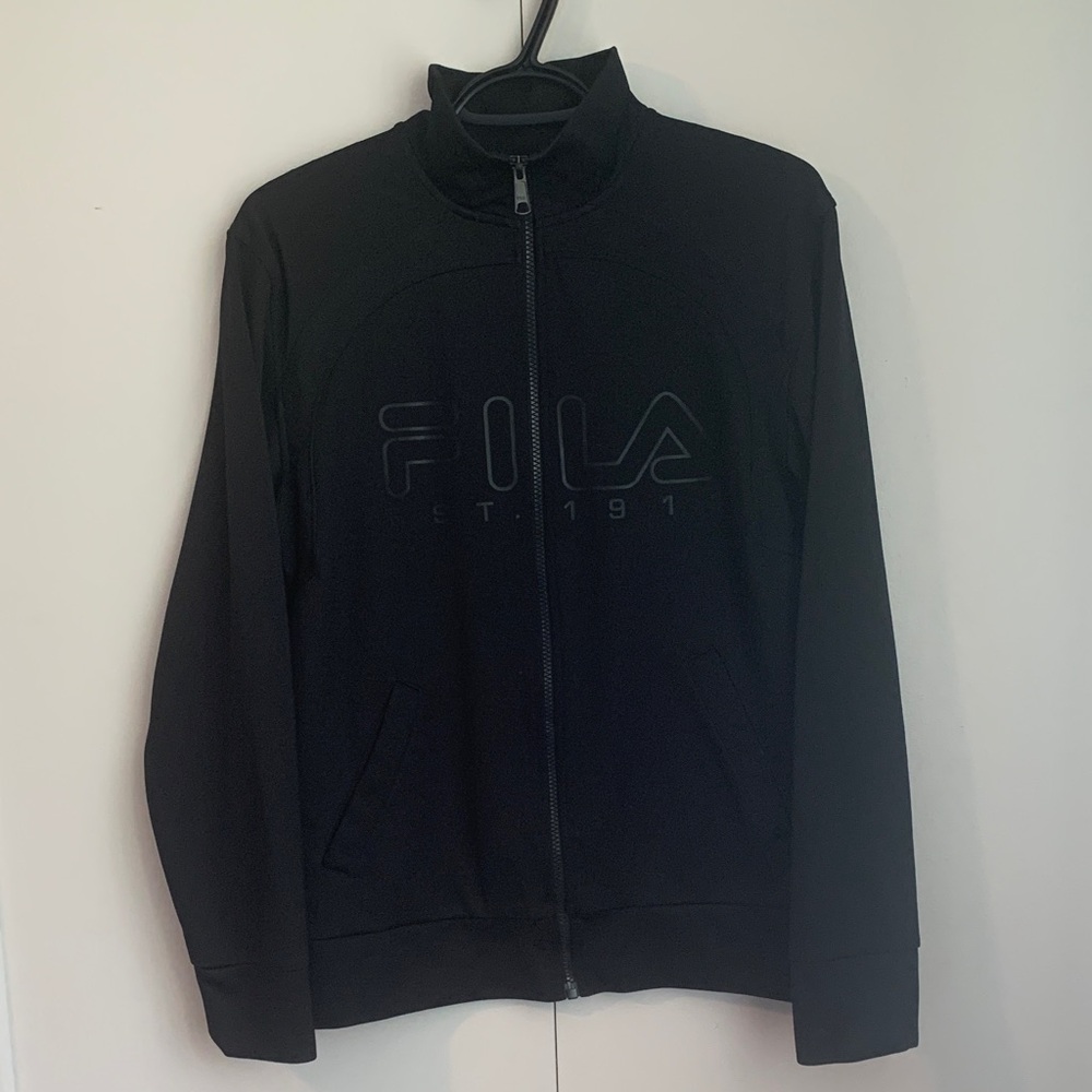 Vintage Y2K F-Box By Fila Black Zip Up Long Sleeve Track Jacket Size Medium